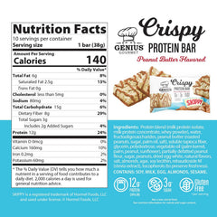 Single bar showing crispy peanut butter texture