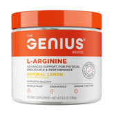Label for Genius L-Arginine Nitric Oxide Powder Lemon flavor