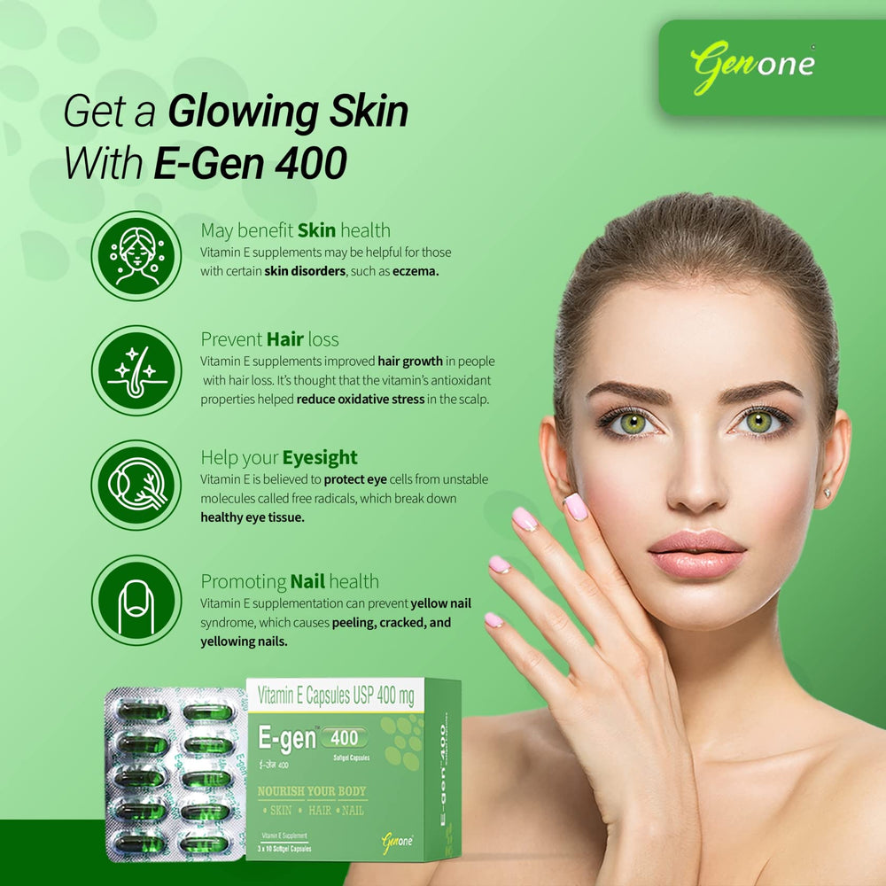 Genone E-Gen 400 Vitamin E Capsule bottle back label