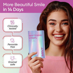 Open blister pack containing peroxide-free whitening strips