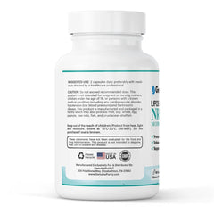 GenuinePurity Liposomal NR label area emphasizing USA-made, vegan, non-GMO formulation.