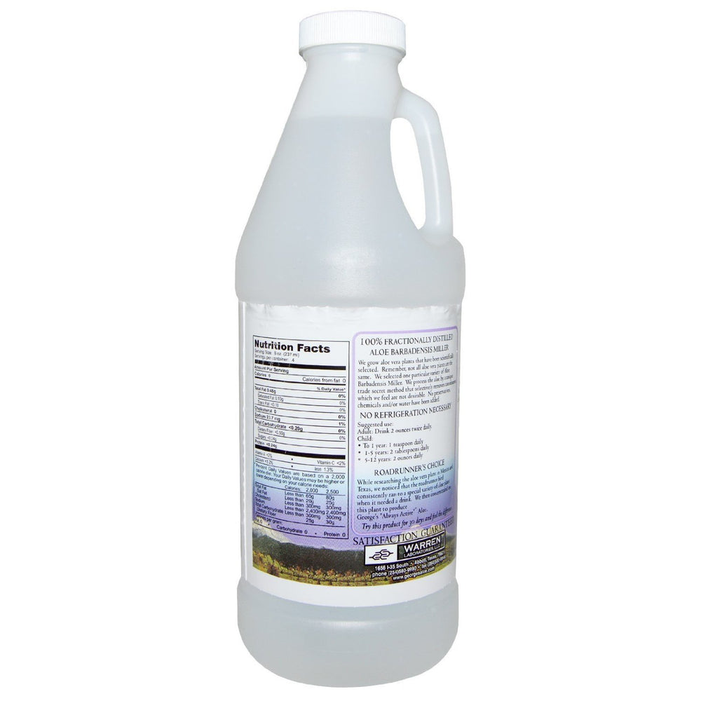 George's Aloe Vera 100% Liquid bottle side view