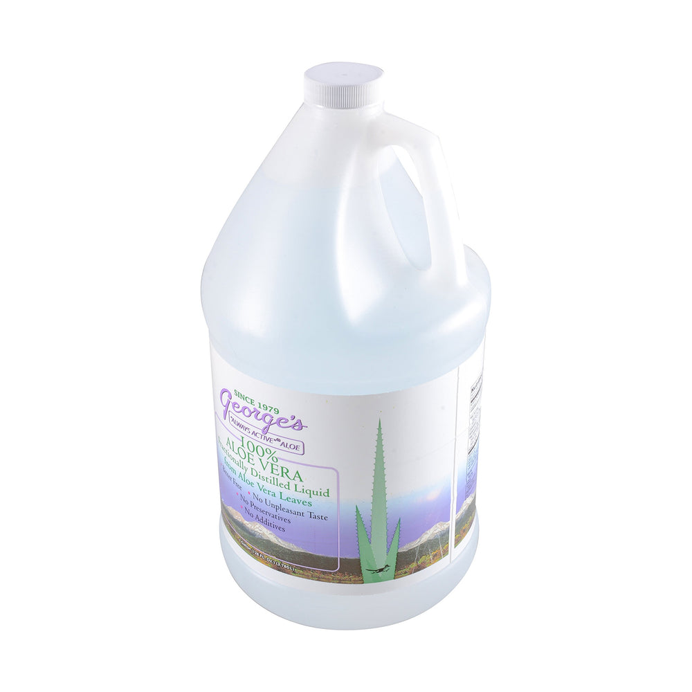 George's Aloe Vera Liquid Supplement bottle front view (128 oz)