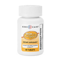 GeriCare iron 65mg with vitamin C 125mg tablets bottle 60 count