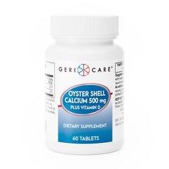 GeriCare Oyster Shell Calcium 500mg + Vitamin D bottle label