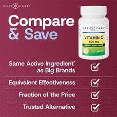 Vitamin C 500 mg tablets for immune support