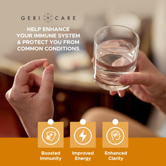 Back of GeriCare bottle with supplement facts