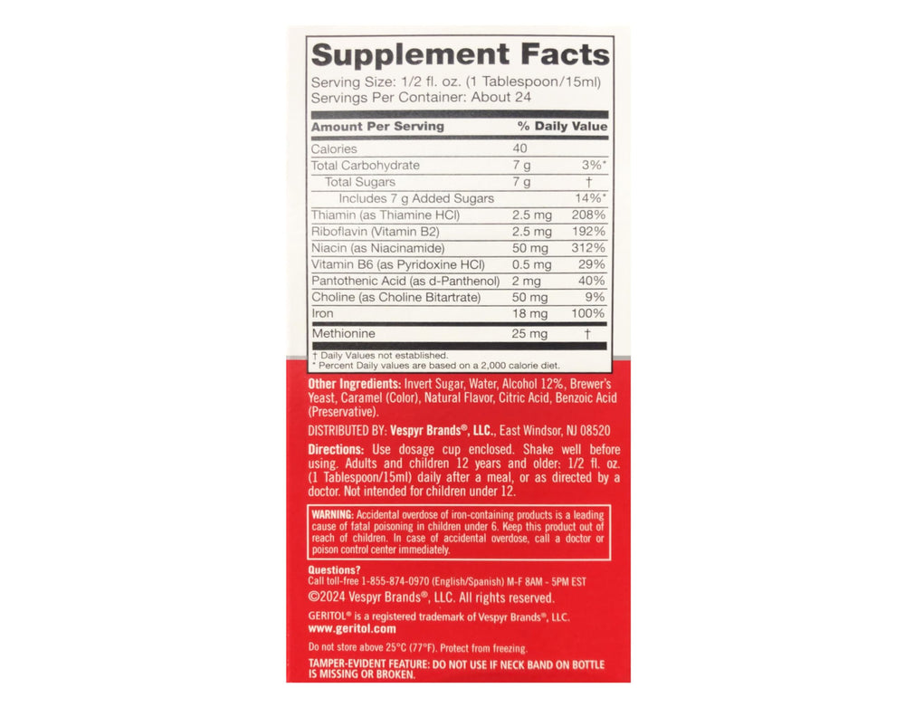 Pack of two Geritol 12 oz bottles