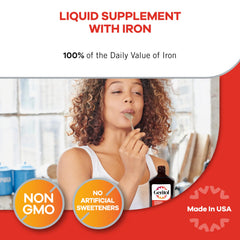 Geritol Liquid Measure spoon shows easy 1 tablespoon dosing.