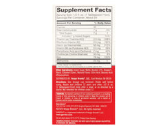 Nutrition facts panel on Geritol liquid bottle