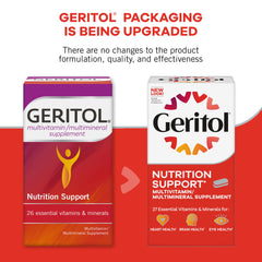 Gluten-free and non-GMO Geritol Multivitamin packaging