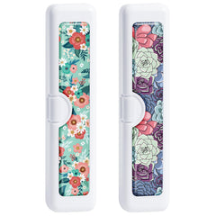 Gerkia 2 Pcs Toothbrush Travel Case - colorful pattern front view