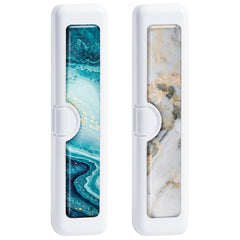 Front view of Gerkia 2 Pcs Toothbrush Travel Case with colorful pattern
