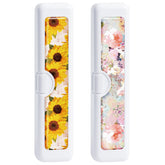 Gerkia travel toothbrush case with colorful pattern — front view