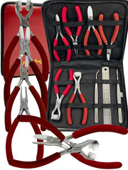 German 9-piece eyeglass tools pliers kit, front view