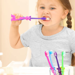 Gerrii kids toothbrush bulk set pink kangaroo design with suction cup