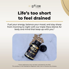 Maca root capsules symbolizing energy and mood support