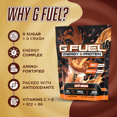 G Fuel Cafe Mocha blender bottle ready for on-the-go energy.