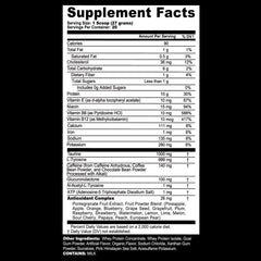 G Fuel Cafe Mocha ingredients panel signaling vitamins and antioxidants.