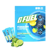 G Fuel Electrolytes lemon-lime powder in tub for hydration and focus.
