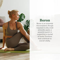 Close-up of boron supplement highlighting cognitive support