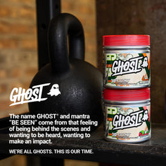 GHOST Joint powder in shaker delivers kiwi-strawberry flavor during workouts.