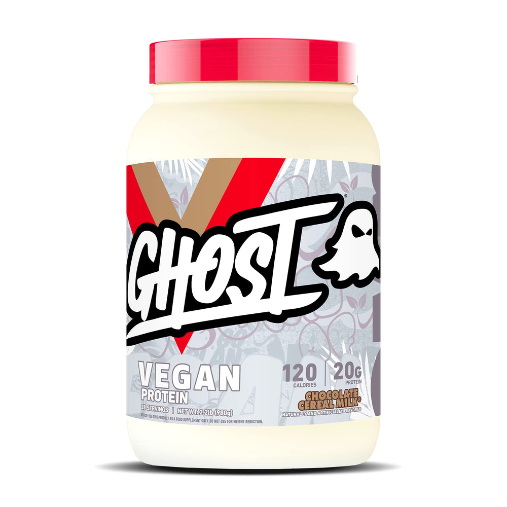 GHOST Vegan Protein Powder Chocolate Cereal Milk 2lb tub front