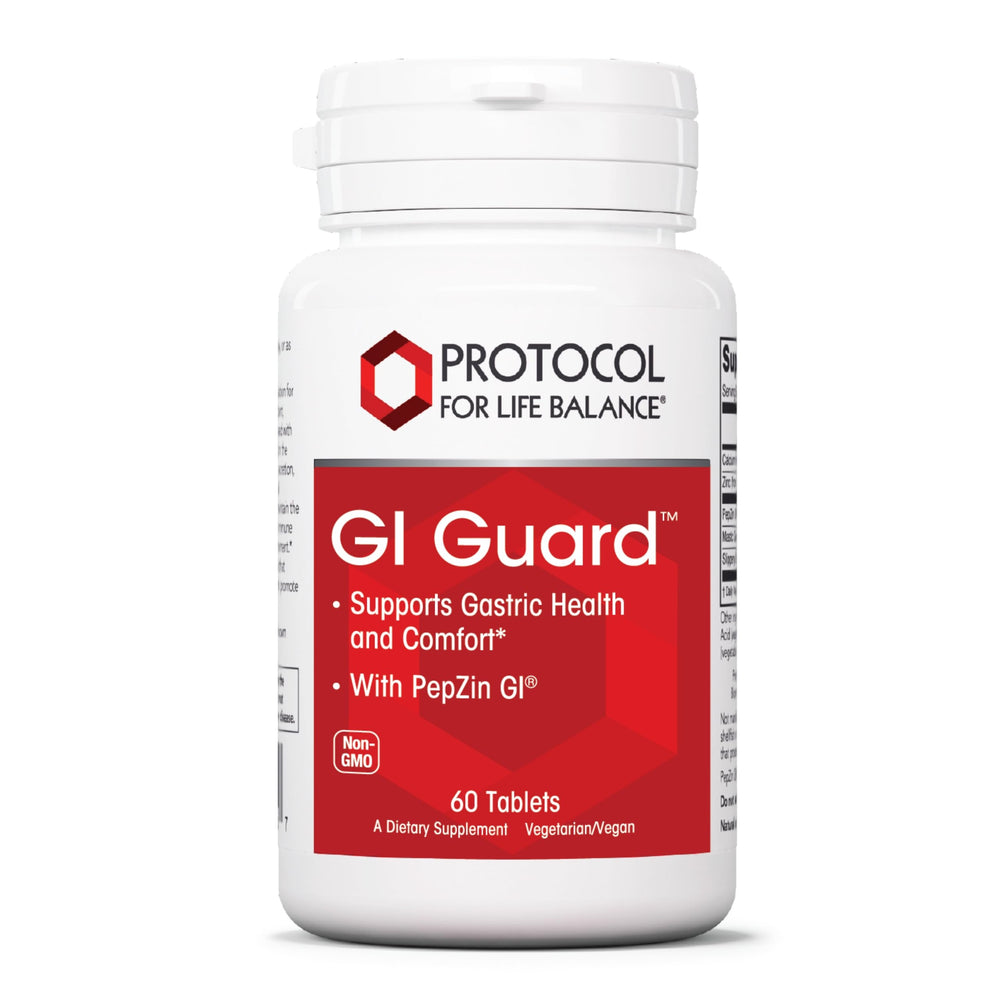 Bottle of PROTOCOL FOR LIFE BALANCE GI Guard with PepZin GI - 60 tablets
