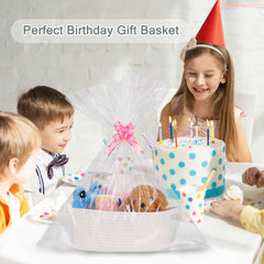 Clear cellophane gift bag for the basket