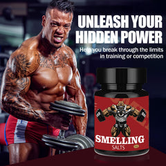 GIHNJSI Powerlifter smelling salts open cap showing fast activation for workouts.