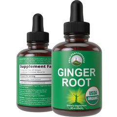 USDA Organic Ginger Root Liquid Drops bottle