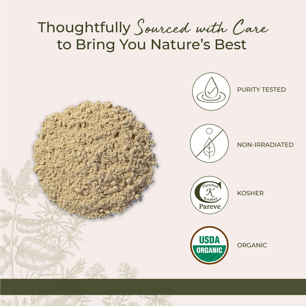 Ginger powder added to tea for warm earthy flavor