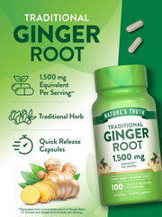 Ingredient label on Nature's Truth ginger capsules