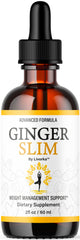 Bottle of Ginger Slim Drops with dropper