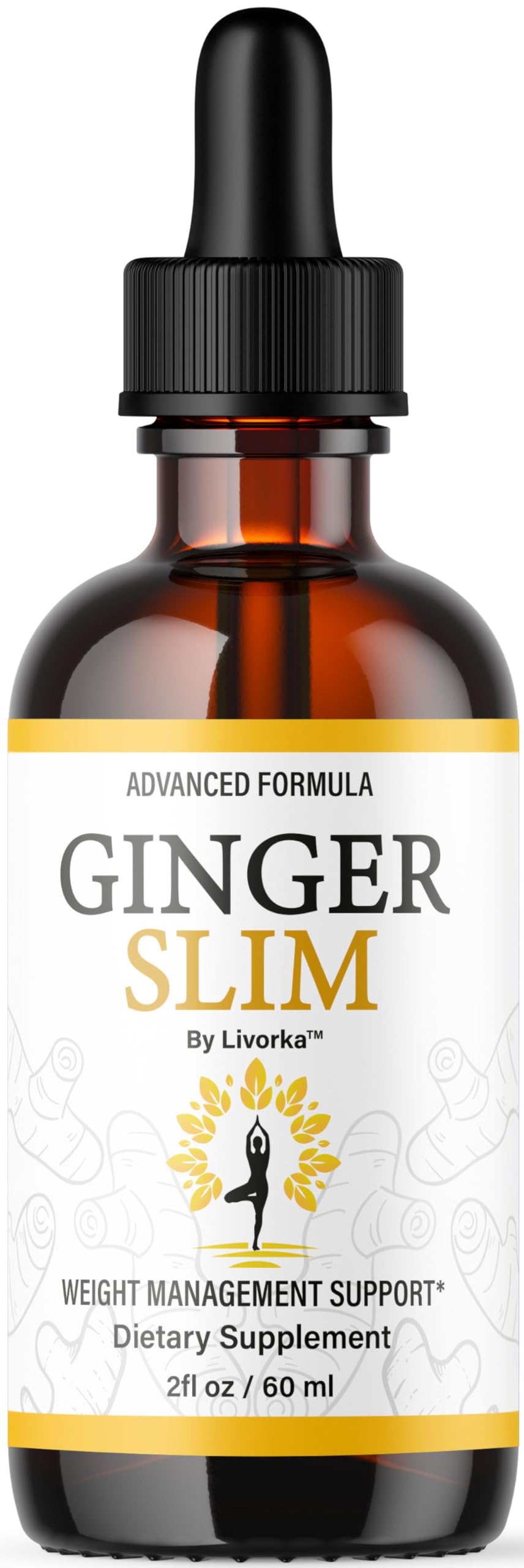 Front view of Ginger Slim Drops bottle