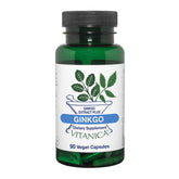 Ginkgo biloba extract with 24% flavone glycosides and 6% terpene lactones on a bottle label
