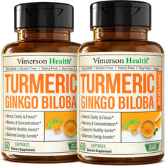Ginkgo Biloba Turmeric Curcumin 2-pack bottle front
