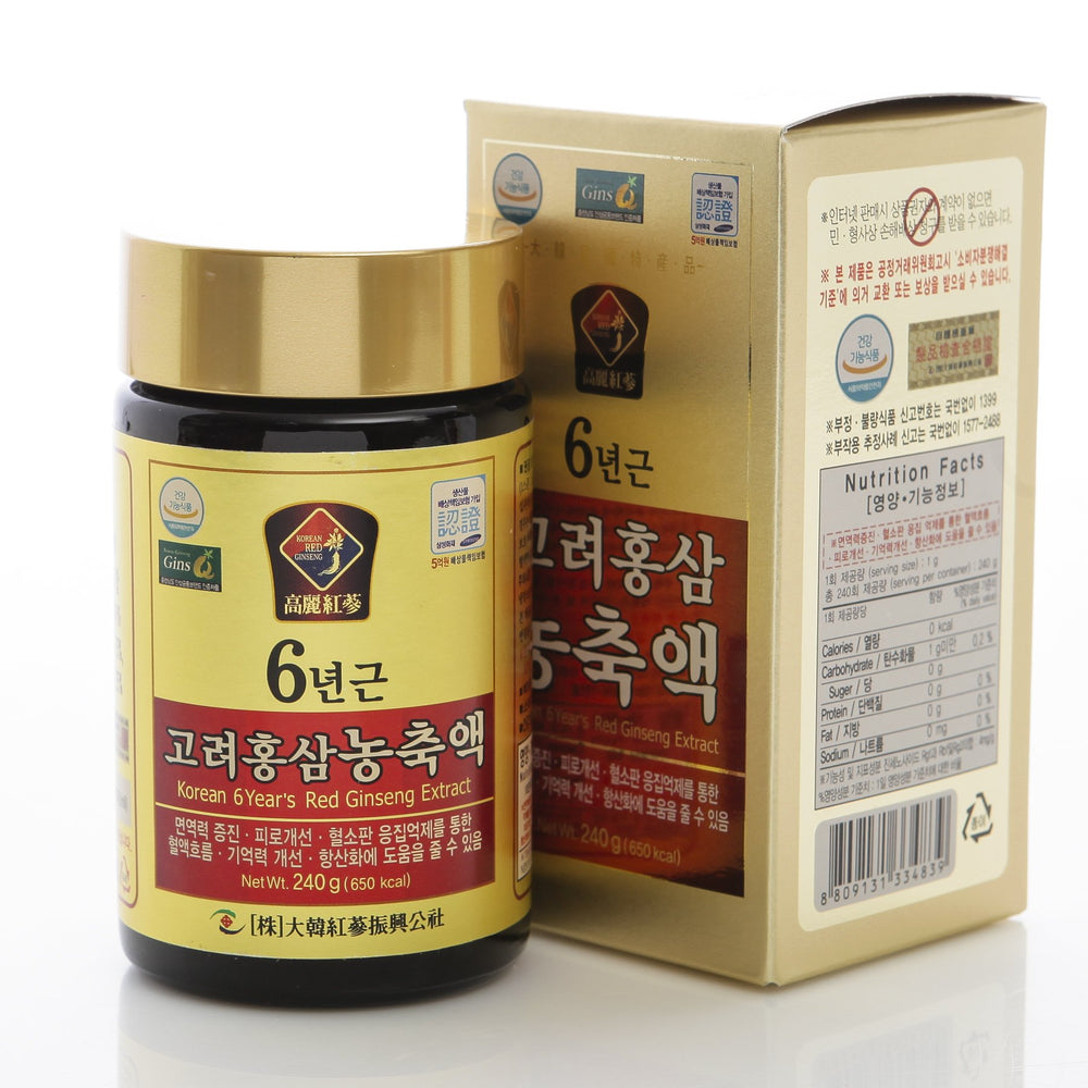 Front view of the 240g ginseng packaging