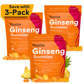 Front view of Ginseng Gummies for Adults pineapple flavor