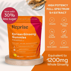 Pack of 3 ginseng gummies showing 45 gummies per pack
