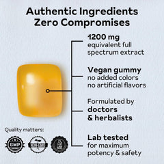 Ingredients panel highlighting Korean Red Panax Ginseng and vegan formula