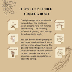 Close-up of ginseng slices packaging and texture