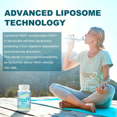 Energy and vitality concept featuring NAD+ supplement