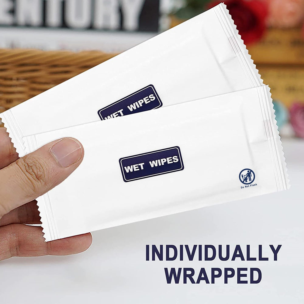 Hands cleaning wipes for travel and restaurants