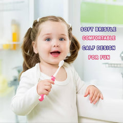 Toddler toothbrush with soft brush head for gentle cleaning