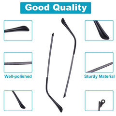 Black TR-90 glasses arms replacement set
