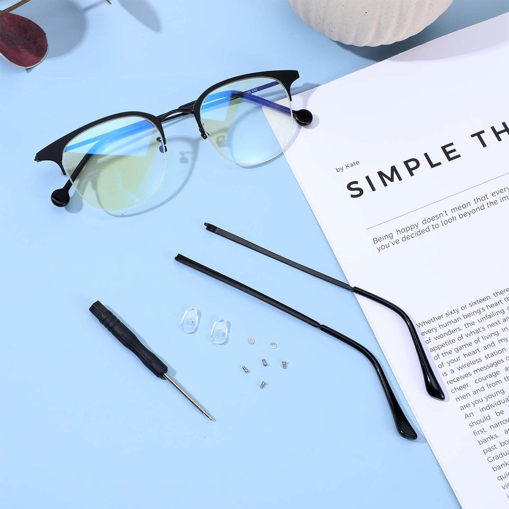 Glasses arm width 3.5 mm (0.13 inches) in black