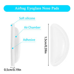 Nose pads installed on a pair of eyeglasses