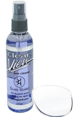 Glare Guard Clear View Lens Cleaner bottle with spray nozzle
