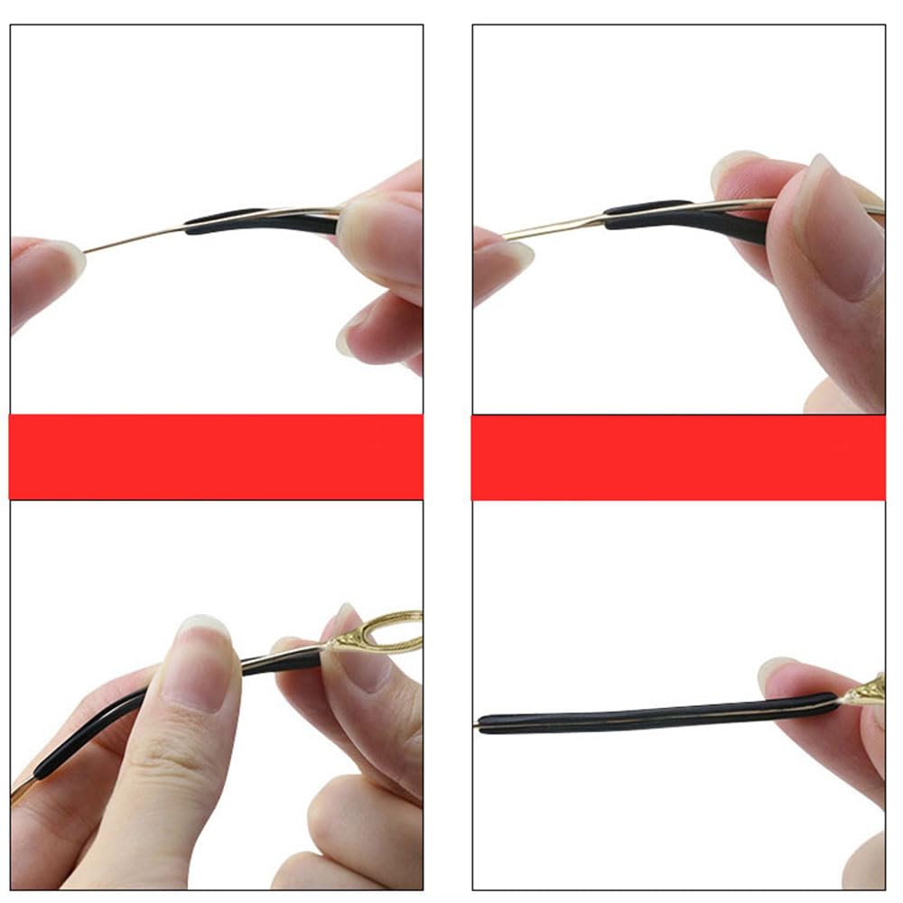 Pair of black glass end tips for replacement on metal frames